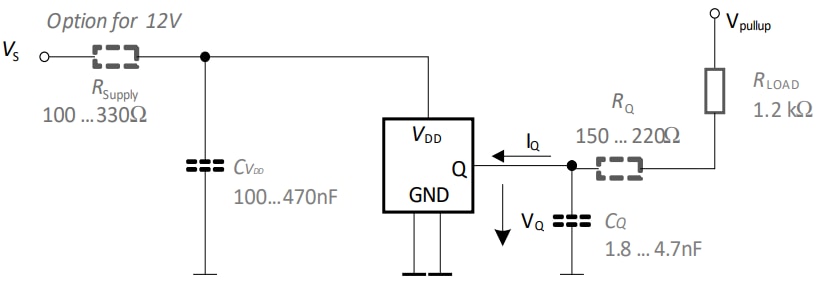 Applikations-Schaltungsdiagramm - Infineon Technologies TLE4959-5U-SP Getriebe-Geschwindigkeitssensor